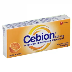 Cebion - integratore alimentare di vitamina c gusto arancia 500mg 20 compresse