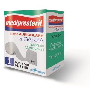 Medipresteril - benda auricolare di garza 2cm x 5m