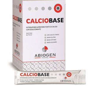 Abiogen - Calciobase integratore alimentare fonte di calcio con edulcorante 30 stick