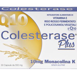 Q10 - colesterase plus integratore alimentare di vitamina E e riso rosso fermentato 30 capsule