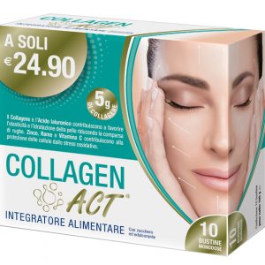 Collagen act - integratore alimentare con edulcorante 10 bustine 100g