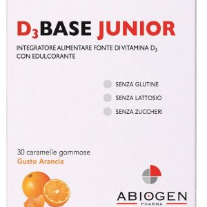 Abiogen - D3 Base junior donte di vitamina 30 caramelle gommose arancia