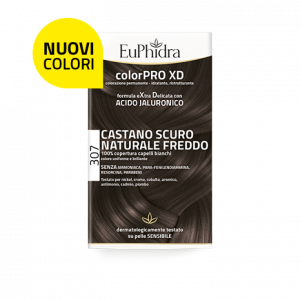 Euphidra - color pro colorazione permanente con acido jaluronico castano scuro naturale freddo 307 senza ammoniaca