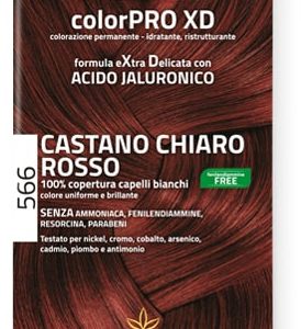 Euphidra - color pro colorazione permanente con acido jaluronico castano chiaro rosso 566 senza ammoniaca