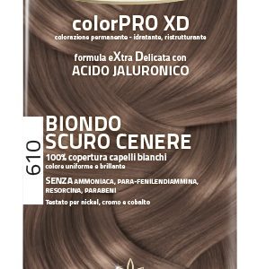 Euphidra - color pro colorazione permanente con acido jaluronico biondo scuro cenere 610 senza ammoniaca
