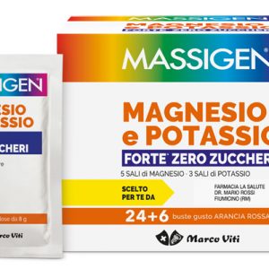 Massigen - magnesio potassio forte zero zuccheri 24+6 bust arancia rossa