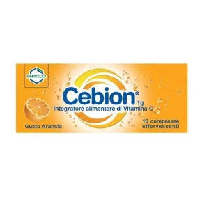 Cebion - integratore alimentare di vitamina c gusto arancia 1g 10 compresse effervescenti
