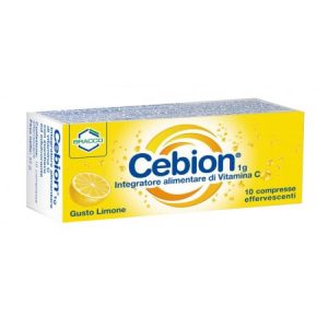 Cebion - integratore alimentare di vitamina c gusto limon 1g 10 compresse effervescenti