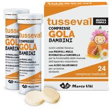 Tusseval - Comprese gola bambini 24 comprese masticabili