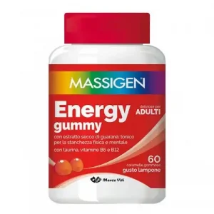 Massigen - Energy gummy adulti 60 caramelle lampone