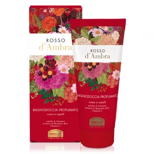 Rosso d'Ambra scented bath and shower gel body and hair 200ml Helan