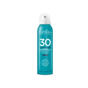 Euphidra spray solare 30fps invisibile dermopediatrico protezione alta resistente all'acqua multidirezione 200ml